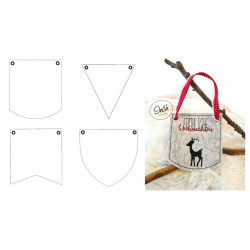 Stickserie ITH - Wimpel Basic blanko Set mit Ösen